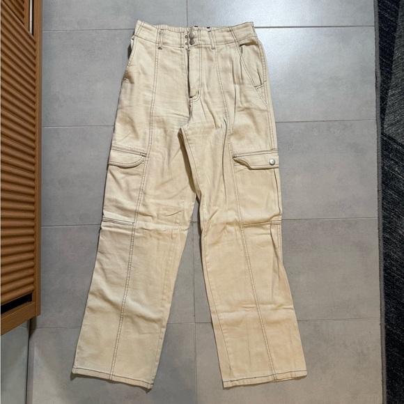 Tilly’s RSQ Cream Cargo Pants Relaxed Fit Lightweight - Picture 5 of 7